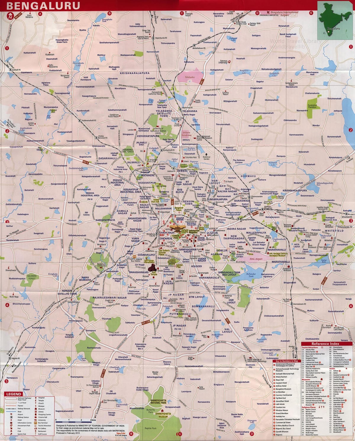Bangalore pinupuntahan ng mga turista mapa