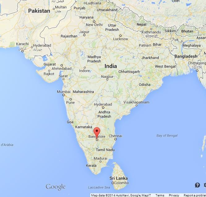 Bangalore sa india mapa