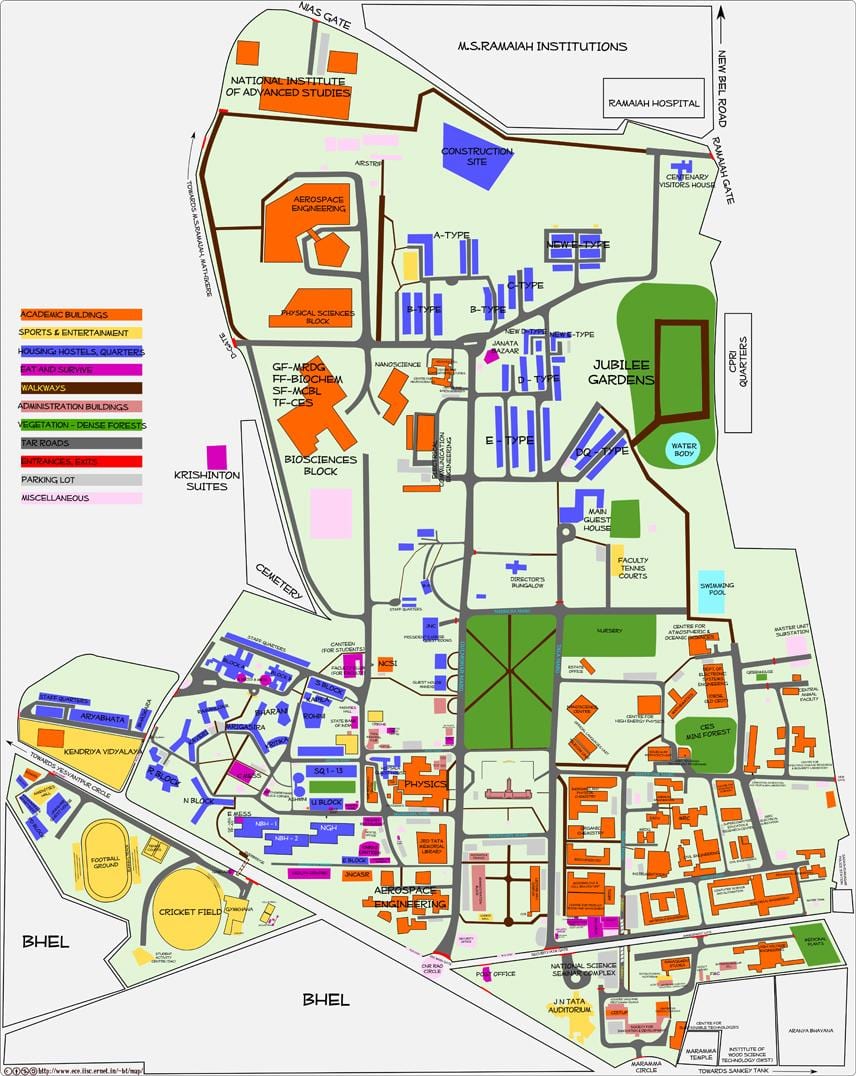mapa ng IISC Bangalore