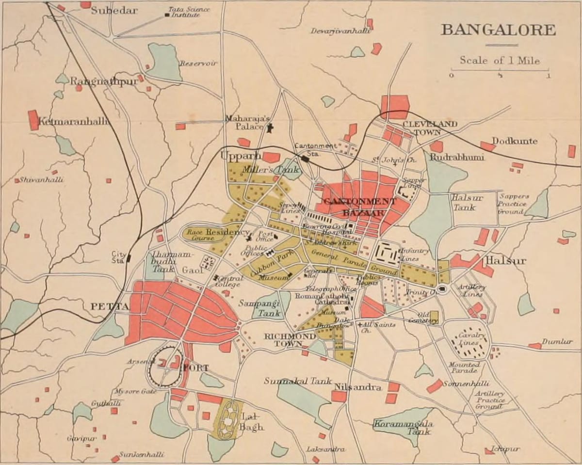 Bangalore lumang mapa